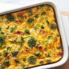 Overnight Cheesy Bacon and Broccoli Egg Bake Recipe